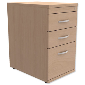 Trexus Filing Pedestal Desk High Soft Close 3 Drawers W400xD600xH725mm Maple Ident: 436D