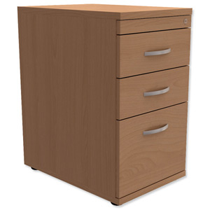 Trexus Filing Pedestal Desk High Soft Close 3 Drawers W400xD600xH725mm Oak Ident: 436D