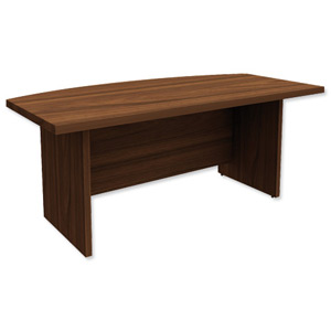 Adroit Virtuoso Managers Desk Bow-fronted 41mm Top W1800xD900xH750mm Dark Walnut Ident: 421D