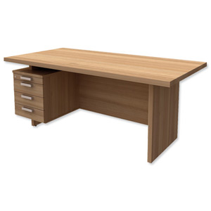 Adroit Virtuoso Desk Rectangular with Left Hand Pedestal 41mm Top W1800xD900xH750mm Cherry Marbella Ident: 420B