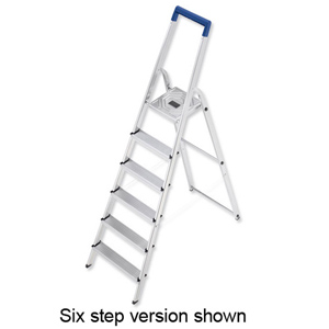 Folding Aluminium Ladder 7 Non Slip Ribbed Steps 6.3kg Ident: 503B