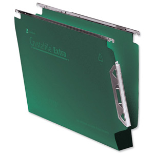 Rexel Crystalfile Extra Lateral File Polypropylene Square-base 30mm W330mm Green Ref 300122 [Pack 25] Ident: 214C