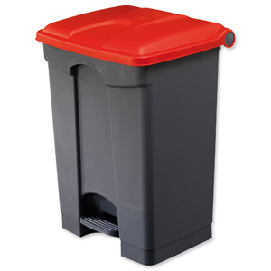 EcoStep Bin 45 Litre Red Lid Grey Ref SPICEECO45STEP1 Ident: 520F