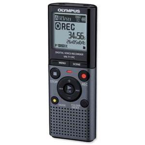 Olympus VN-711PC DNS Voice Recorder and Dragon Software Bundle 2GB 823Hrs 5x200 Messages Ref V405142TE000