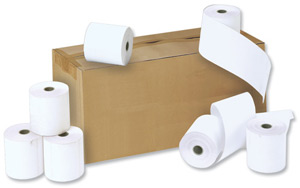 Credit Card Rolls Carbonless 2-ply 57x55x12.7mm Length 16m White and Yellow Ref CC10 [Pack 20] Ident: 24F