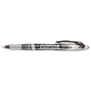 Paper Mate Liquid Flair Fineliner Pen Medium 1.0mm Tip 0.7mm Line Black Ref S0191203 [Pack 12] Ident: 75B