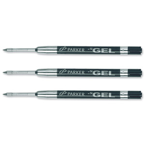 Parker Refill Gel Ball Pen Medium Black Ref S0881260 [Pack 12] Ident: 86F