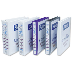 Bantex Presentation Ring Binder 16mm White Ref 120007 [Pack 10]