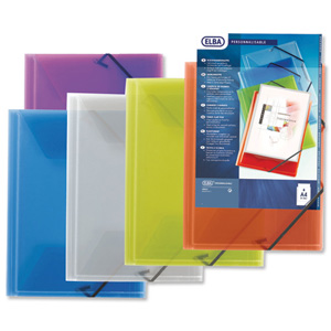 Elba Polyvision Document Wallet 3-Flap Polypropylene Elasticated Clear Ref 100201153 [Pack 12] Ident: 197C