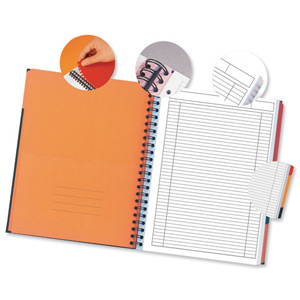 Oxford International Filingbook 3 Dividers Document Pocket 200pp A4+ Orange/Grey Ref 100102000 [Pack 5] Ident: 30G