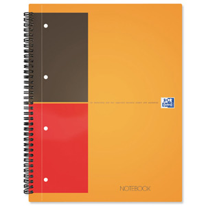 Oxford International Classic Notebook 160pp Ruled Perforated A4+ Orange/Grey Ref 100104036 [Pack 5] Ident: 30G