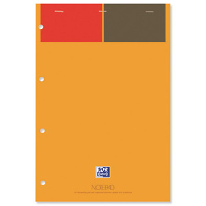 Oxford International Notepad Narrow Ruled Perforated 160pp A4+ Orange/Grey Ref 100102359 [Pack 5] Ident: 30H
