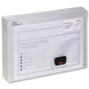 Snopake DocBox Box File Polypropylene with Push Lock 25mm Spine A4 Clear Ref 12849 Ident: 232A