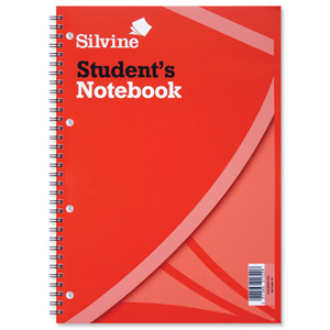 Silvine Student Spiral Notebook Wirebound Soft Cover Ruled Punched 120 Pages 210x297mm Ref 141 [Pack 12] Ident: 47D