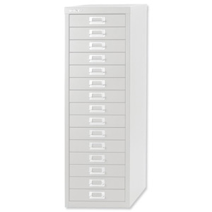 Bisley SoHo Multidrawer Cabinet 15-Drawer H860mm Chalk White Ref H3915NL-26