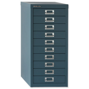 Bisley SoHo Multidrawer Cabinet 10-Drawer H590mm Doulton Blue Ref H2910NL-74 Ident: 463B