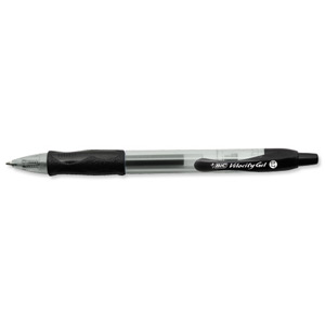 Bic Velocity Gel Rollerball Pen Comfort Grip Retractable 0.7mm Tip 0.3mm Line Black Ref 820565 [Pack 12] Ident: 69E