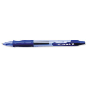 Bic Velocity Gel Rollerball Pen Comfort Grip Retractable 0.7mm Tip 0.3mm Line Blue Ref 820566 [Pack 12] Ident: 69E