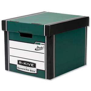 Fellowes R-Kive Premium 726 Archive Storage Box W330xD381xH298mm Green and White Ref 7260802 [Pack 10] Ident: 175A