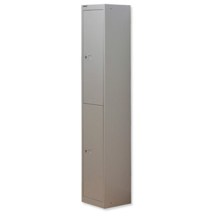 Bisley Locker Steel 2-Door W305xD305xH1802mm Goose Grey Ref CLK122-73