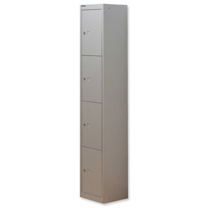 Bisley Locker Steel 4-Door W305xD305xH1802mm Goose Grey Ref CLK124-73 Ident: 471A