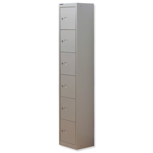 Bisley Locker Steel 6-Door W305xD305xH1802mm Goose Grey Ref CLK126-73