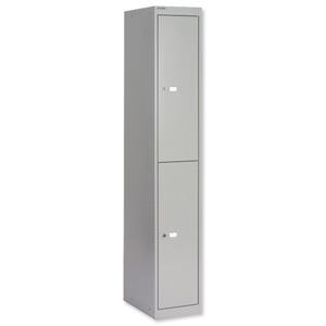 Bisley Locker Deep Steel 2-Door W305xD457xH1802mm Goose Grey Ref CLK182-73