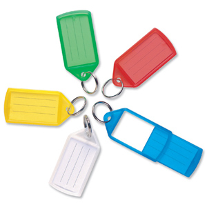 Key Hanger Sliding with Fob Label Area Tag Size Medium Assorted [Pack 10] Ident: 556F