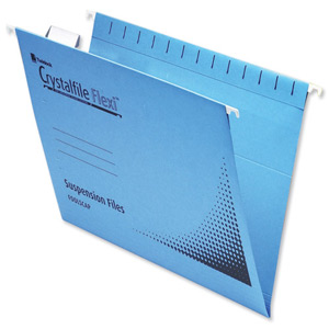 Rexel Crystalfile Flexifile Suspension File Manilla V-base Foolscap Blue Ref 3000041 [Pack 50] Ident: 209D