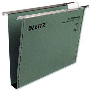 Leitz Ultimate Suspension File Recycled with Tabs Inserts 30mm A4 Green Ref 17430055 [Pack 50]