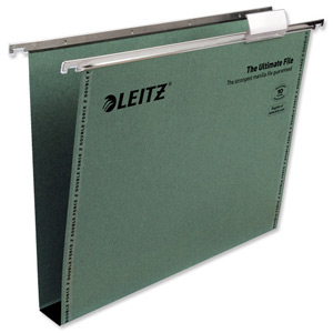 Leitz Ultimate Suspension File Recycled with Tabs Inserts 30mm A4 Green Ref 17430055 [Pack 50] Ident: 210D