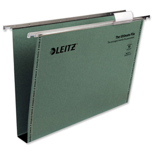 Leitz Ultimate Suspension File Recycled with Tabs Inserts 30mm Foolscap Green Ref 17450055 [Pack 50] Ident: 210D