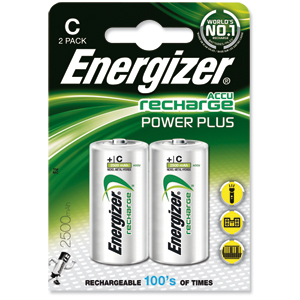 Energizer Battery Rechargeable Advanced Size C 1.2V NiMH 2500mAh HR14 1 Ref 633001 [Pack 2] Ident: 646A