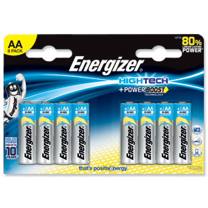 Energizer HighTech Battery Alkaline LR6 1.5V AA Ref 637448 [Pack 8]