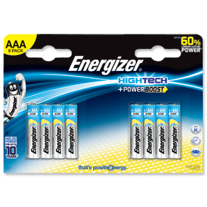 Energizer High Tech Battery Alkaline LR03 1.5V AAA Ref 637447 [Pack 8] Ident: 647E