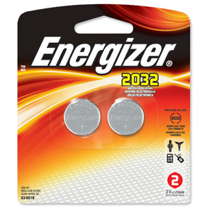 Energizer CR2032 Battery Lithium for Small Electronics 5004LC 240mAh 3V Ref 628747 [Pack 2]
