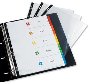 Avery Index Extra-wide Multipunched with Coloured Mylar Tabs 1-20 A4 White Ref 05217501 Ident: 236C