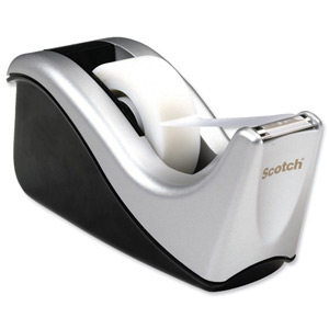 Scotch Magic Tape Contour Dispenser Desktop Weighted with 1 Roll 19mmx33m Grey Ref C60-ST