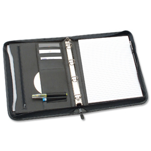 Ring Binder Zipped 4 Ring Capacity Gussetted 25mm with Notepad A4