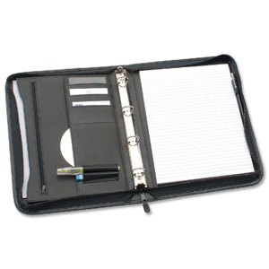 Ring Binder Zipped 4 Ring Capacity Gussetted 25mm with Notepad A4 Ident: 299E