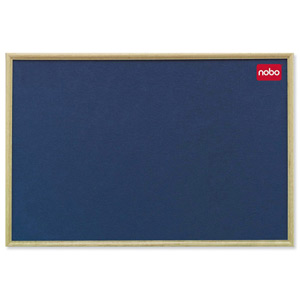 Nobo Classic Office Noticeboard with Fixings and Natural Oak Finish W900xH600mm Blue Ref 30135004 Ident: 271C