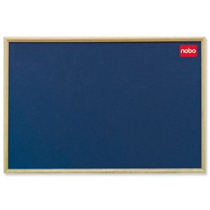Nobo Classic Office Noticeboard with Fixings and Natural Oak Finish W1200xH900mm Blue Ref 30135005