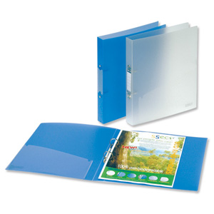 SSeco Ring Binder Polypropylene Oxo-biodegradable 2 O-Ring 25mm A4 Clear Ref RB001-CL [Pack 10]