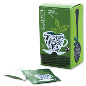 Clipper Organic Green Tea Fairtrade Light and Refreshing Teabags Ref A06744 [Pack 25] Ident: 610B