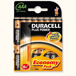 Duracell Plus Power Battery Alkaline 1.5V AAA Ref 81275276 [Pack 16] Ident: 648A