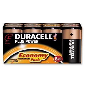 Duracell Plus Power Battery Alkaline 1.5V C Ref 812785437 [Pack 8] Ident: 648A