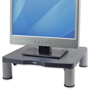 Fellowes Standard Monitor Riser 17in CRT 21in TFT Capacity 27kg 3 Heights 51-102mm Graphite Ref 9169301 Ident: 746D