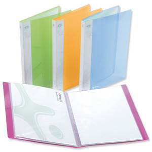 Rexel Ice Display Book Polypropylene 40 Pockets A4 Assorted Translucent Covers Ref 2102040 [Pack 10] Ident: 298A