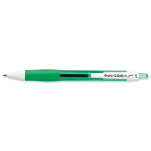Paper Mate Gel Rollerball Pen 0.7mm Tip 0.5mm Line Green Ref S0903240 [Pack 12]