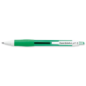 Paper Mate Gel Rollerball Pen 0.7mm Tip 0.5mm Line Green Ref S0903240 [Pack 12] Ident: 69A